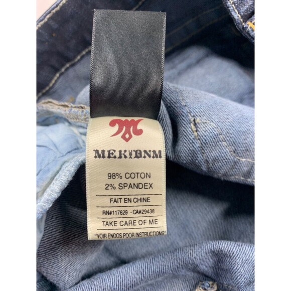 MEK Denim Bermuda Shorts Women's Size 32 Blue Brigitte Back Flap Pockets Stretch - Picture 11 of 11